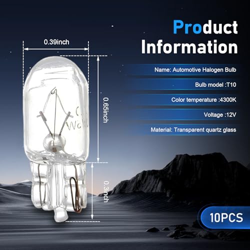 10 Piezas Bulbos T10 para Auto, Luz Blanca 12 V miniatura 2