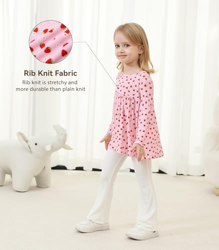 Image of Toddler Girls' Clothes-Viscose from Bamboo, Long Sleeve Ruffle Top with Pant Sets for Kids 2Pcs Fall Outfits 2T-6Y