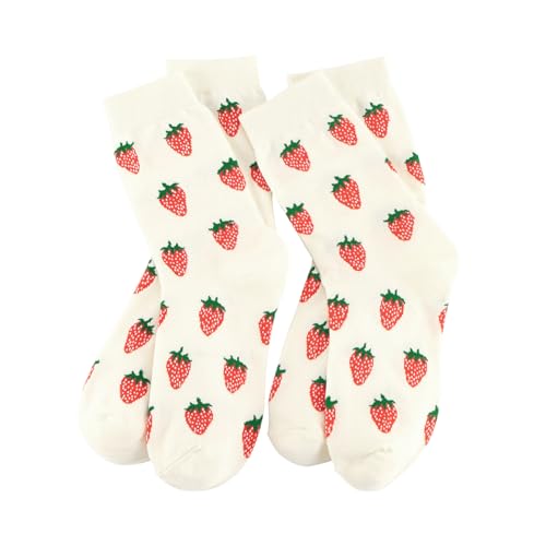 Image of Women's Cute Crew Socks, Casual Athletic Cotton Bowknot Cherry Calf Novelty Socks for Women