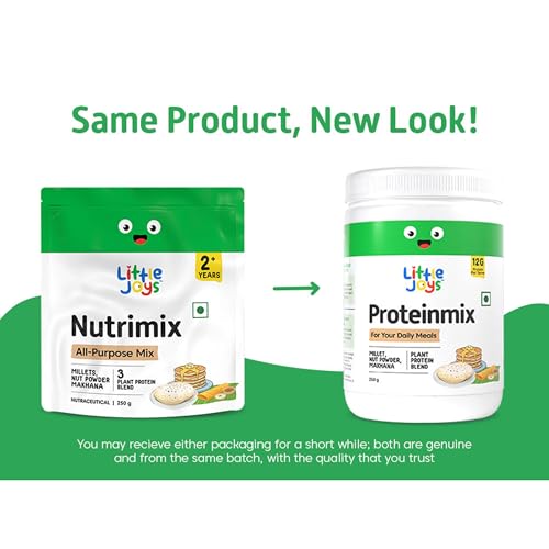 Image of Little Joys Multipurpose Roti Protein Mix 250g | Cookable Plant Protein Powder | 12g Protein Per Scoop | Pea, Soy & Brown Rice | No Taste Change, No Added Sugar | Mix in Roti, Dosa, Pancake