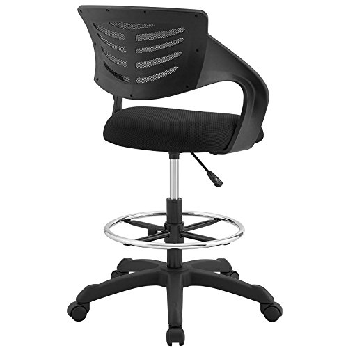 Image of Modway Thrive Drafting Chair - Tall Office Chair for Adjustable Standing Desks in Black