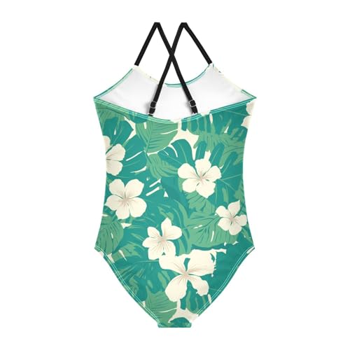 KLL Seamless Pattern Monkey Palm Tropical Girls' 1-Piece Bathing Suit Beach Swimming Suits Adjustable Shoulder Strap Cute2
