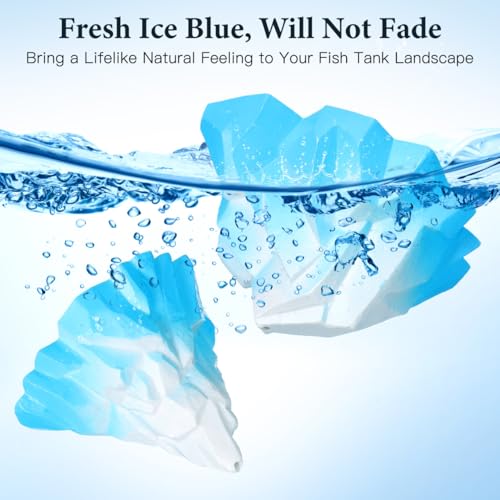Image of Ipetboom Aquarium Ice Mountains Fish Tank Ornament Plastic Floeberg Landscape Decor for Turtle and Fish Tanks Shelter and Aquarium Decorations 3.85 X 3.26 X 2.36 in 2 pcs