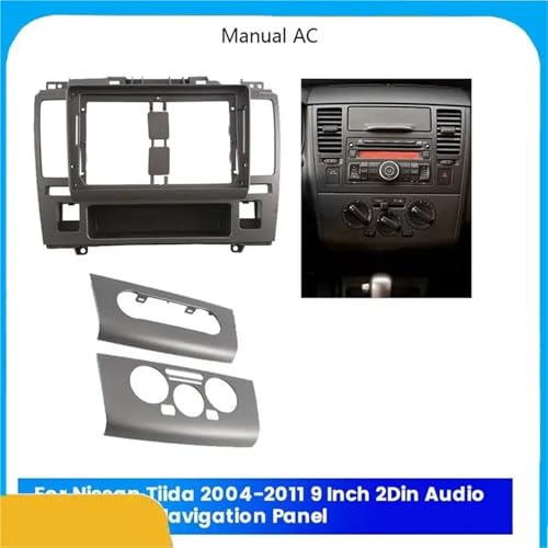 Cadre de console audio 9 pouces pour Nissan Tiida 2004-2011 double DIN - 5