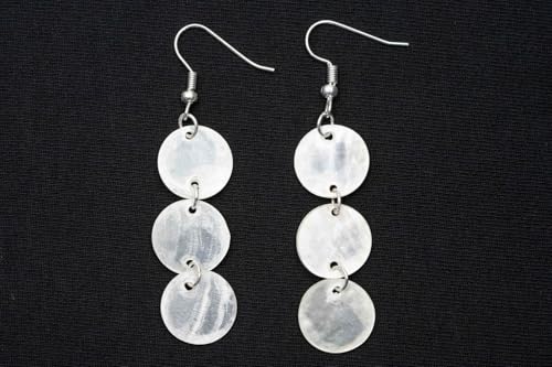 Boucles d'oreilles pendantes coquillage blanc Miniblings 35mm