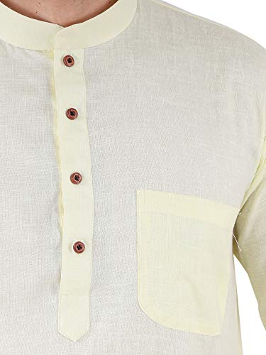 Image of HUZUR Kurta Pyjama For Men's Cotton Casual Wear Long Straight Men's Kurta Set