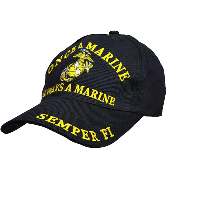 Image of MWS U.S Marine USMC Semper Fi Always a Marine Traditions Since 1775 Logo Eagle Embroidered Cap Hat