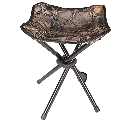 World Famous Sports WFS 4 Leg Camping Stool with Carry Bag, Camo, 16” X 12.5” X 12” (QCAMOSTOOL)
