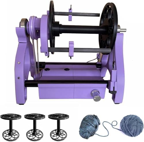 Electric Yarn Winding Machine with Forward & Reverse Function, Includes Spools and Wool Sample for Hand Spinning,Gold
