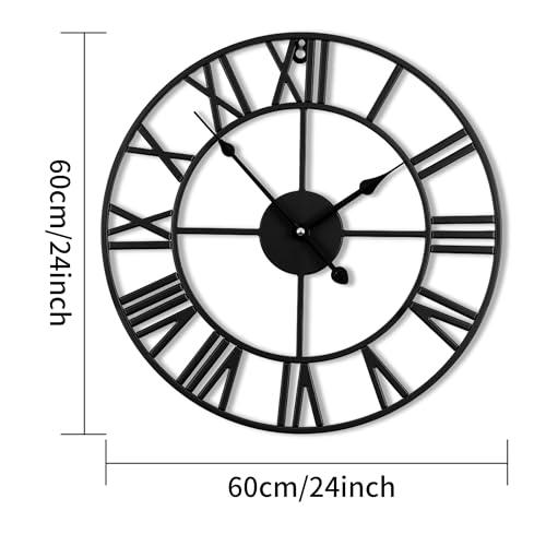 Horloge murale silencieuse rétro 61 cm grand format - 3