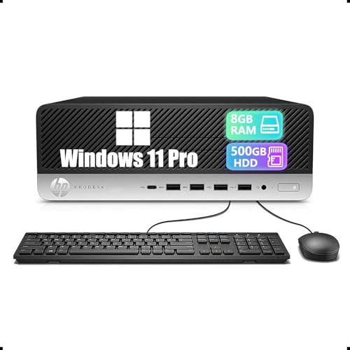 HP ProDesk 600 G3 SFF Desktop Computer PC, Intel Core i3-6100, 8 GB RAM, 500 GB HDD, WiFi, Bluetooth, tastiera US QWERTY Windows, 11 Pro (ricondizionato)