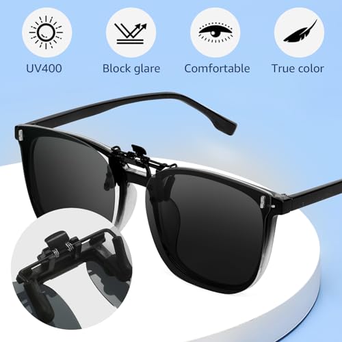 Trysee Polarized Clip on Sunglasses Over Prescription Glasses UV400 Protection (Including Non-flip Up & Flip Up) TS-CO-31692