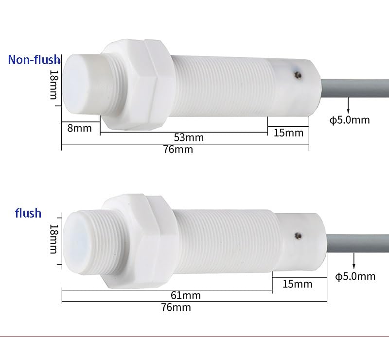 Sensor capacitivo M18 para control de nivel en tanques corrosivos Non-flush NPN NO 2