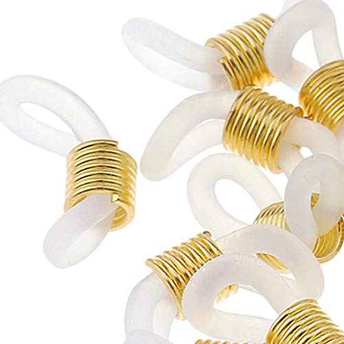 Dailymall 50 Stks Rubber Connectors Ends Brillen Houder Reparatie Ketting Cord Loop - Goud, zoals beschreven - Image 5