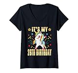 Photo Gallery donna it s my 28th birthday - 28th birthday unicorn dab party gift maglietta con collo a v Photo Gallery donna it s my 28th birthday - 28th birthday unicorn dab party gift maglietta con collo a v