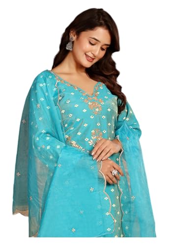 Kurta en organza rose LookMark pour silhouette droite élégante