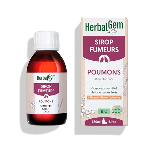 HerbalGem | Sirop des FUMEURS BIO | Pour le Bien-être respiratoire du fumeur | 150 ML
