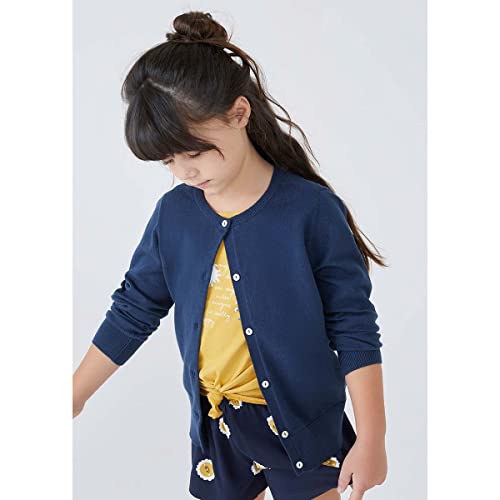 Cardigan Infantil Menina Em Tricô - Azul 008