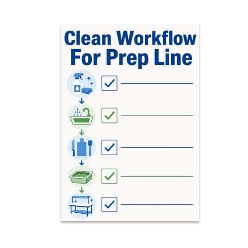 Clean Workflow Poster - Prep Line Visual Checklist - 13x19