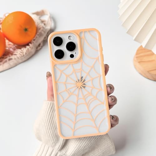 Lovmooful for iPhone 12 Pro Max Case Cute Clear Spider Web Design-Orange by Lovmooful - Used condition - Image 3