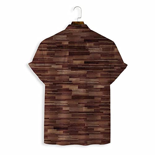 Chemise hawaïenne en briques marron idéale pour vos soirées plage et vacances d'été