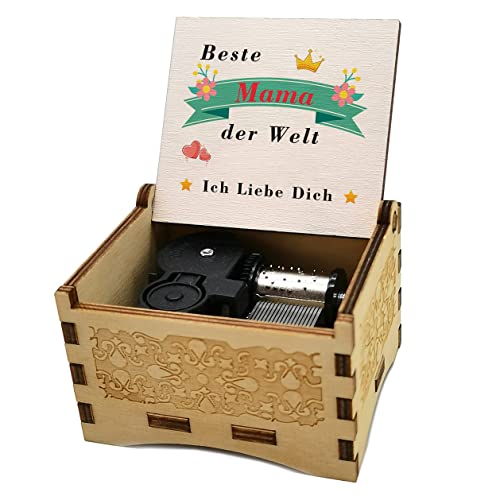 Luteney Spieluhr für Mama,Holz Spieluhr Geschenke für Mama,Beste Mama der Welt Geschenke, Geburtstagsgeschenk/Muttertagsgeschenke für Mama Cover
