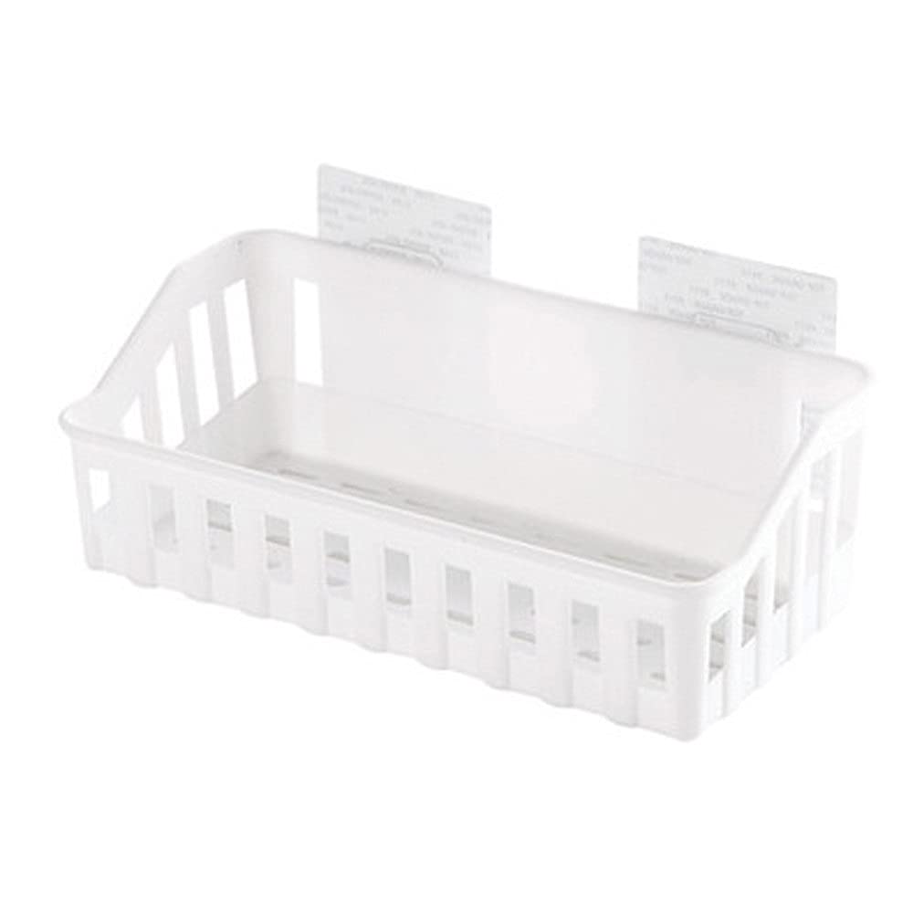 bathroom shelf, Shampoo Cosmetic Storage Box Suction Cup Basket Bathroom Accessories(Bianco)