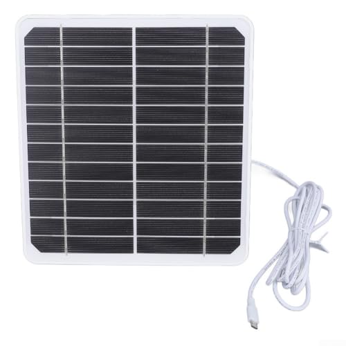 Cargador USB-C de panel solar monocristalino de 5 V 20 W con tipo C e interfaces, fuente de alimentación impermeable IP66 para cámaras CCTV de seguridad, ajustable (USB)