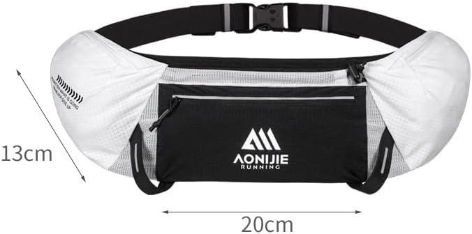 Hydration Running Belt Adjustable, Reflective & Lightweight Runners Waist Pouch for Men Womens, for Marathon Running Hiking Camping (A-Yellow)