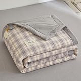 DOTBUY-SHOP Bettüberwurf Tagesdecken mit Kariert Präge Steppdecke, Karomuster Tagesdecke Wohndecke aus Gesteppt Bettdecke für Einzelbett Doppelbett - Füllung Baumwolle (Grauviolett,100x150cm)