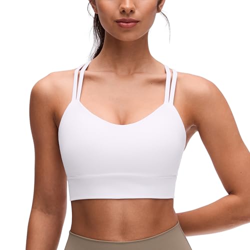 Image of CRZ YOGA Softness Mold Butterluxe Sports Bras | Molded Cup, Light Support, Yoga, Extremely Soft, Longline, Strappy Back, Scoop Neck, for Women