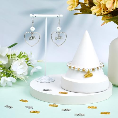 SOFPLATE 1 Box 100Pcs Gold Silver 2025 Charms Metal Alloy Years Number Alphabet Tassels Charm Bulk for Jewellery Making Accessories Graduation Caps New Year Bracelets Crafts Supplies - Image 4