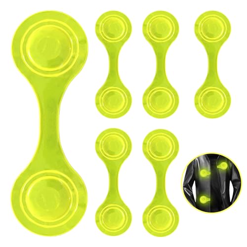 Luxoraiova 6 Stück Magnet Reflektoren, Reflektoren Kinder, Reflektierende Ansteckmagnete für hohe Sichtbarkeit bei- für Rucksack, Jacke, Kinderwagen, Joggen, Fahrrad