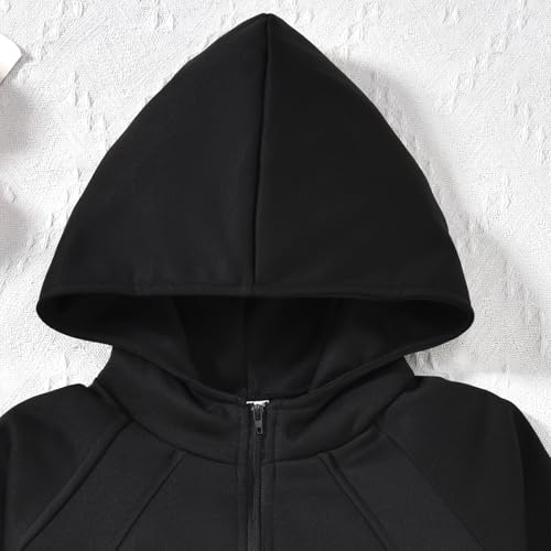 Image of fioukiay Girls Outfits 2 Piece Half Zipper Hoodies Sweatsuits Long Sleeve Athletic Sweatshirts and Sweatpants with Pockets