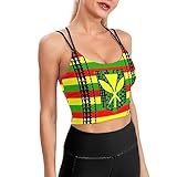Tribal Kanaka Maoli Flag Women's Sports Bras Fitness Padded Workout Yoga Crop Tank Top