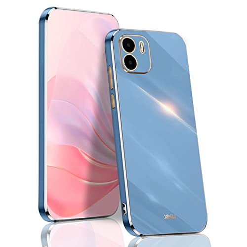 Cover per Xiaomi Redmi A1 A2 Ultra Sottile Antiurto Morbida Bumper Custodia Placcatura Phnom Penh Lusso Anticaduta Case elegante leggero silicone tpu blu