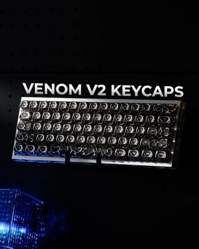 Image of XVX Venom Keycap 60 75 100 Percent, Translucency Keyboard Keycaps w /Hollowed-out Design, ABS+PC Material Keycaps, MOA Profile Keycap, Full 120 Key Set for MX Mechanical Gaming Keyboards (Silver)