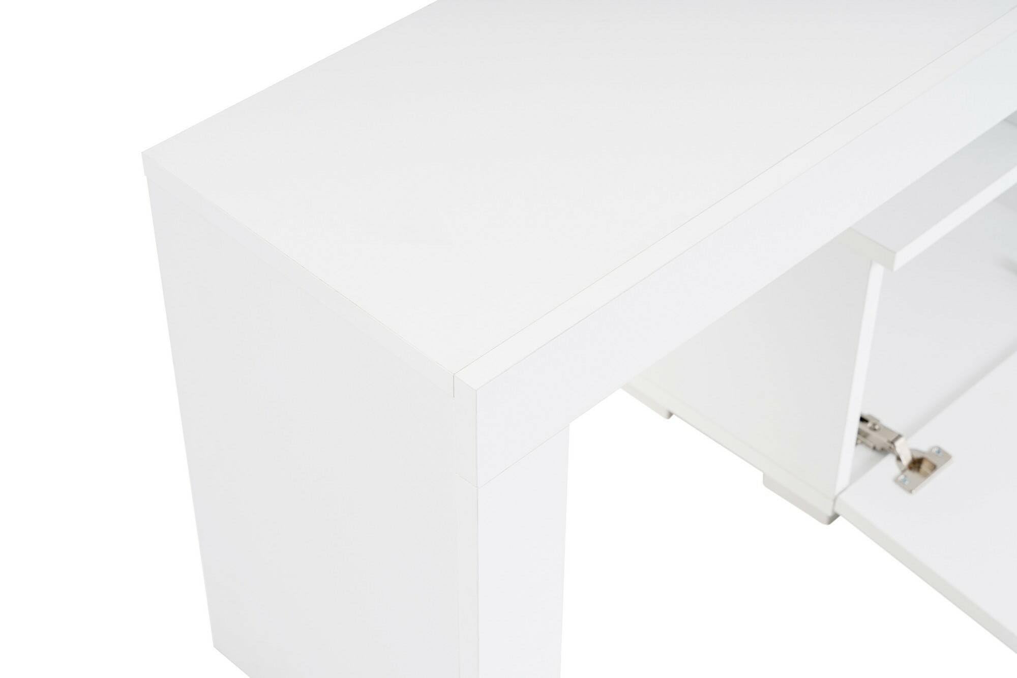 Dmora - Mobile porta TV Govone, Credenza da soggiorno, Armadio basso per TV, Base parete attrezzata, 180x31 h50 cm, Bianco