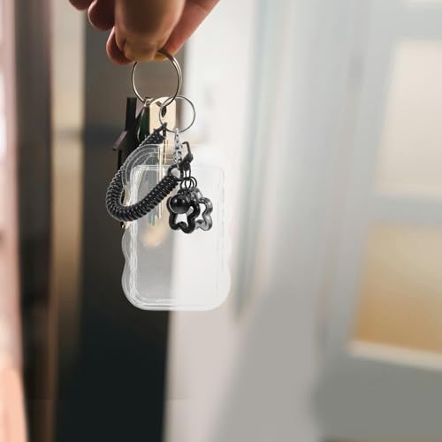 Porta credenciales de tres piezas con protector resistente y llavero de estrella 5