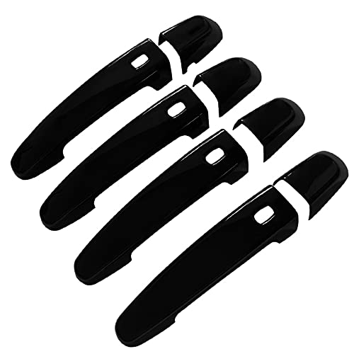 DEYTOP Door Handle Cover Compatible with Chevy Malibu & Blazer 2018-2025, Equinox & Traverse 2018-2024 Exterior Door Handle Protector Trim for Impala 2014-2020 with 4 Smart Keyhole (Gloss Black)