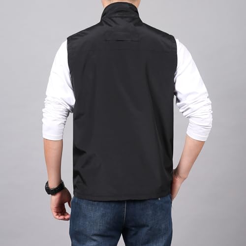 Image of Lightweight Outdoor Vest Jacket for Men, Windbreaker for Golf, Safari, Travel, Fishing, Hiking