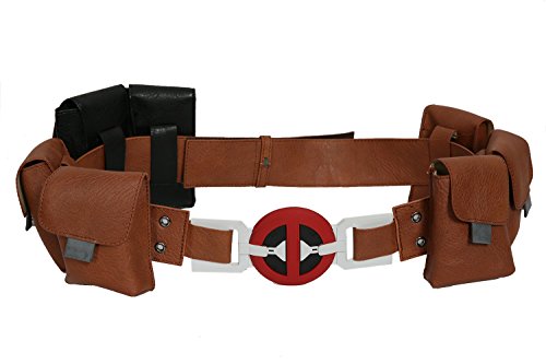 Xcoser Halloween Ceinture PU Cuir Waistband avec 7 Poches Actualisé DP Déguisement Cosplay Costume Accessoires pour Homme Cover