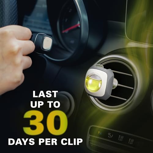 Image of Air Jungles Lemon Ginger Scent Car Air Freshener Vent Clip 6 Ct | Long Lasting Up To 180 Days Car Refresher, Auto Interior Odor Eliminator Fragrance Oil Perfume Accessory, 4ml Each