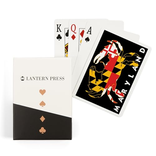 Lantern Press Maryland, Crab Flag, 52 Cartas Póker