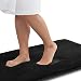 Genteele Memory Foam Bath Mat Non Slip Absorbent Super Cozy Velvet Bathroom Rug Carpet (17" X 24", Black)