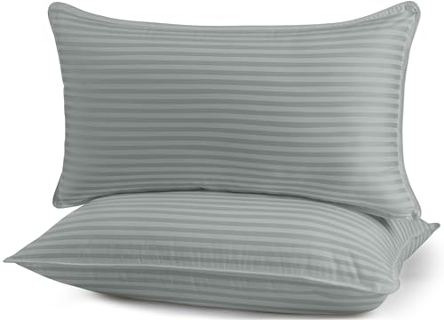 Utopia Bedding Bed Pillows for Sleeping King Size (Light Grey), Set of 2, Down Alternative Pillow for Sleeping, Cooling Hotel Quality Pillow Set for Back, Stomach or Side Sleepers