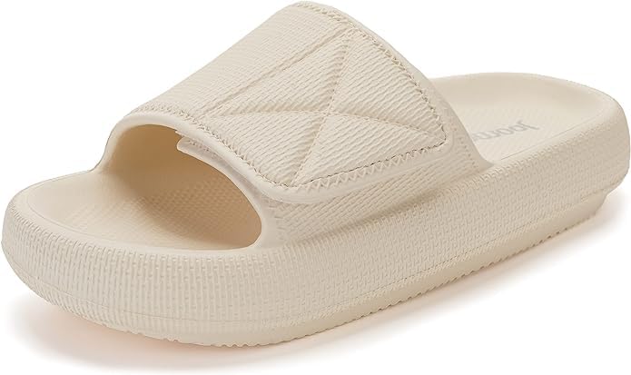 Image of Joomra Slides for Women and Men Adjustable Pillow Slippers Diabetic Sandals | Thick 1.7 inch Cushioned Sole, Deep Heel Cup, Recovery Sandals Ideal for pool, beach, bath, travel, home, Indoor, outdoor