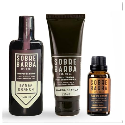 Kit para Barba - Shampoo e Condicionador Barba Branca + Óleo Sobrebarba Coffee Shop