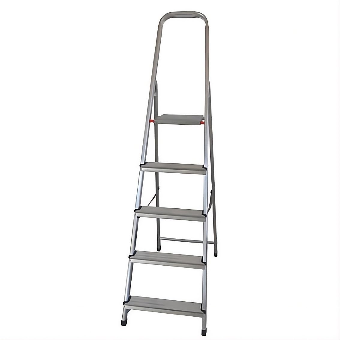 Escalera Ligera Doméstica con Forma de Tijera, Fabricada en Aluminio, Plataforma Superior Ancha, Cumple con Normativa EN-131, Tamaño 5 Pasos (4 Peldaños + Plataforma)