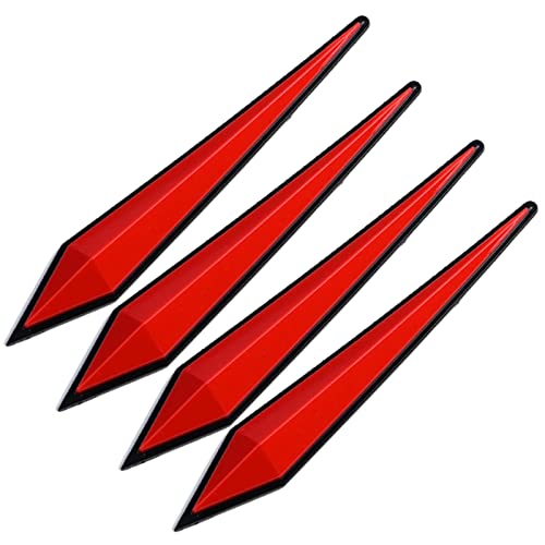 TIGRE BLANC 汎用 ドアミラー バンパー ガード ドアトリム 車 保護 ステッカー 傷 キズ 防止 プロテクター ボルテックスジェネレーター ゴムカナード カスタム 4本 セット 赤 レッド